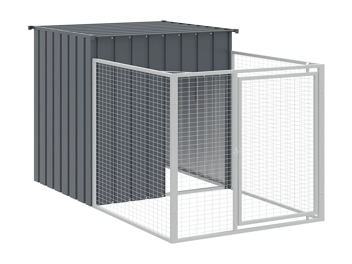 Niche pour chien avec cour anthracite 110x813x110 cm