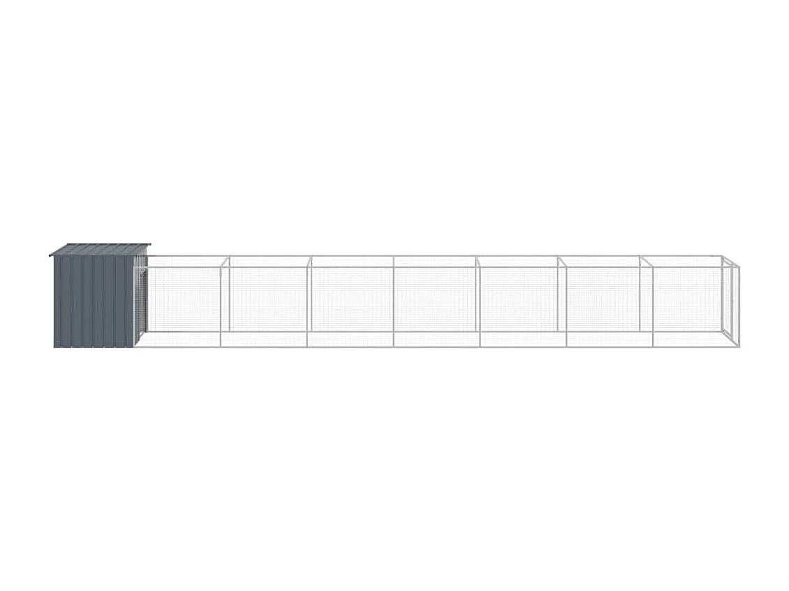 Niche pour chien avec cour anthracite 110x813x110 cm