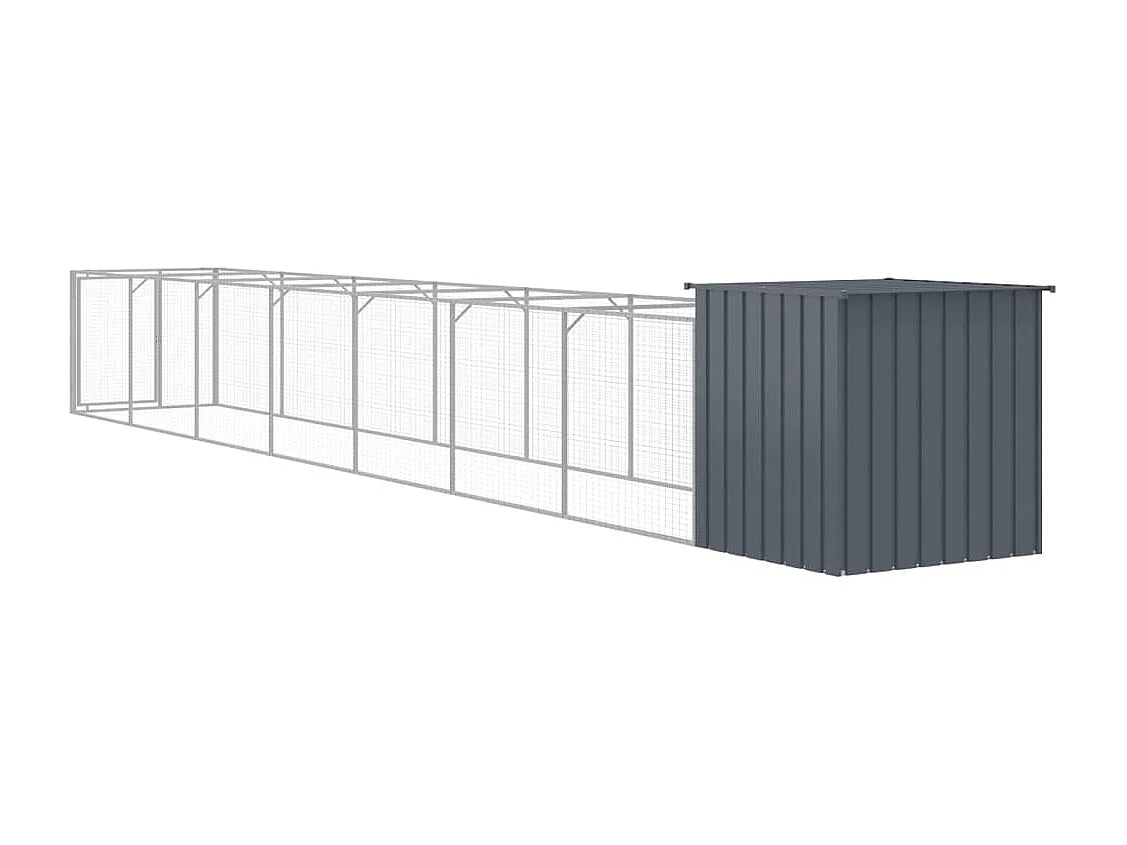 Niche pour chien avec cour anthracite 110x813x110 cm