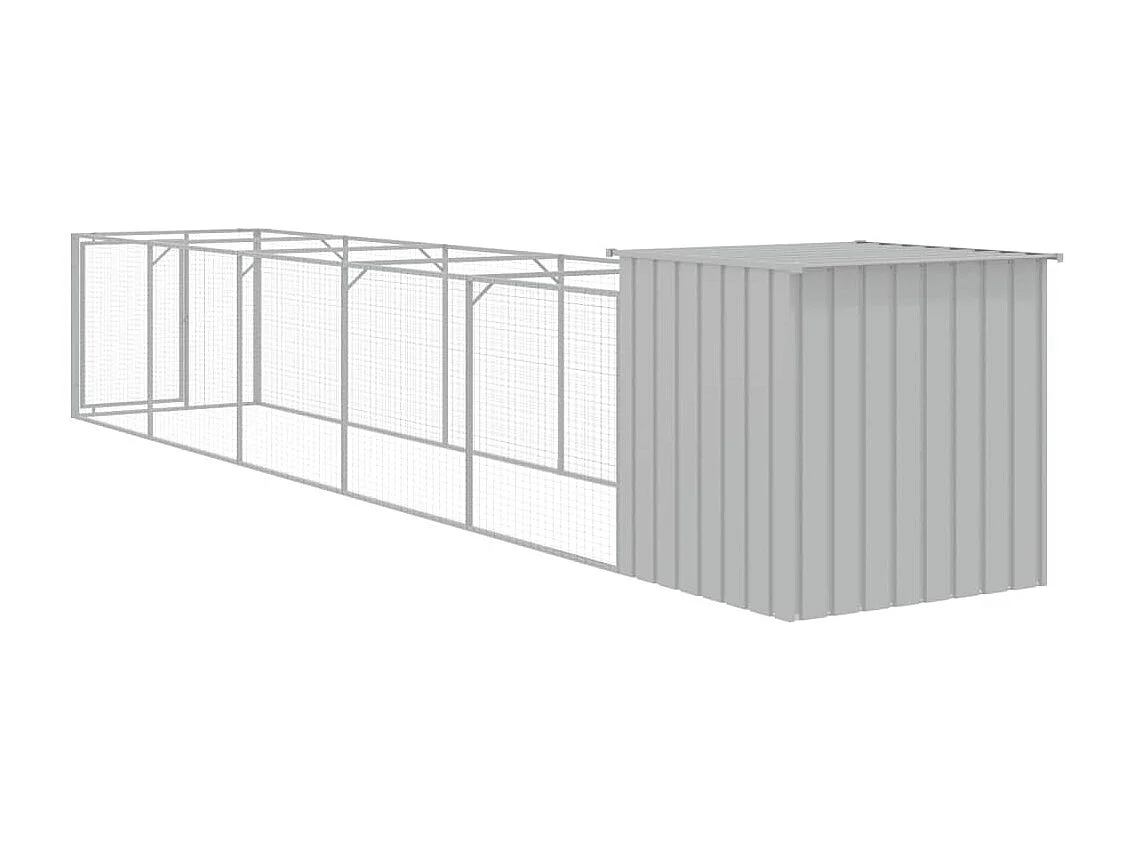 Niche pour chien avec cour gris clair 110x609x110 cm