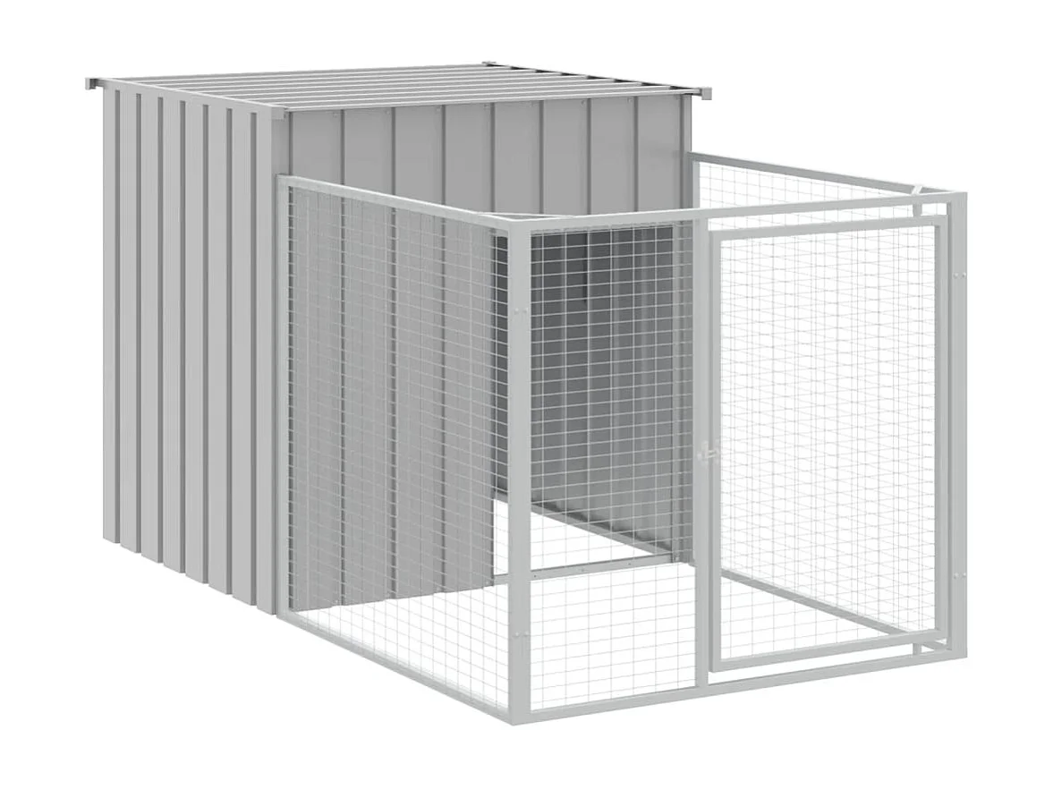 Niche pour chien avec cour gris clair 110x609x110 cm