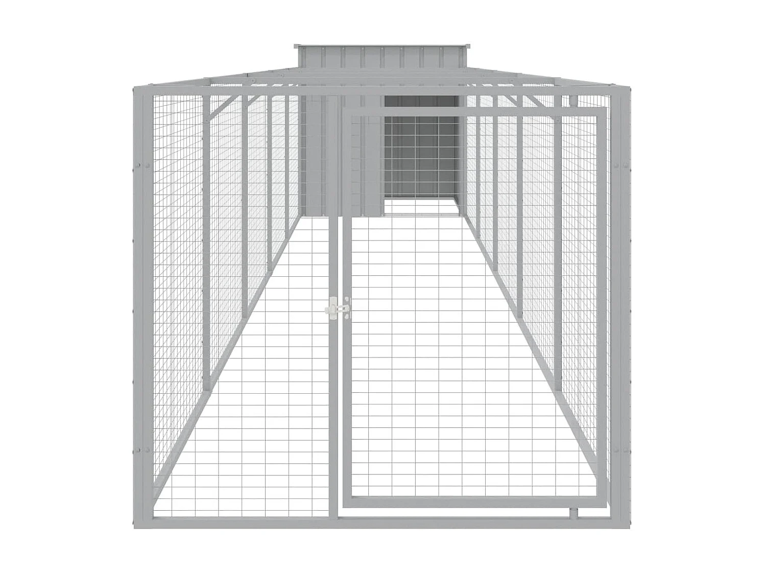 Niche pour chien avec cour gris clair 110x609x110 cm