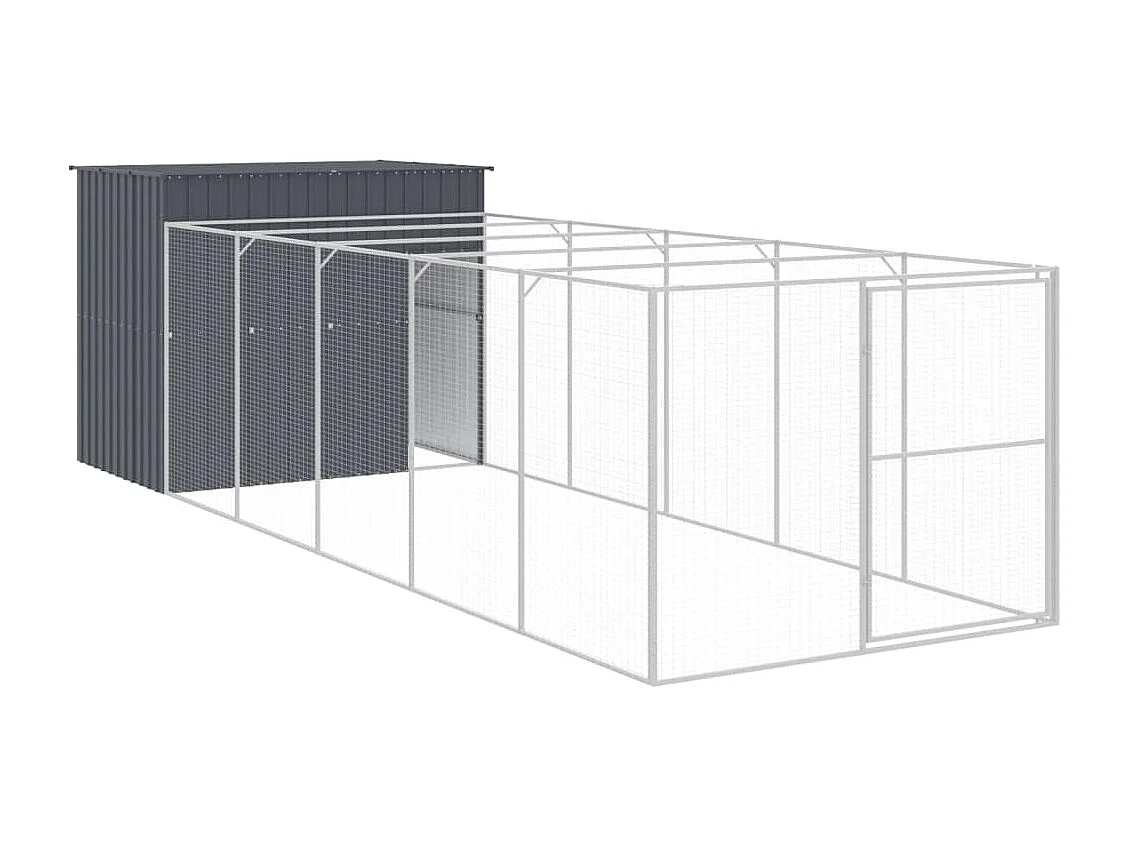 Niche pour chien avec cour anthracite 214x661x181 cm