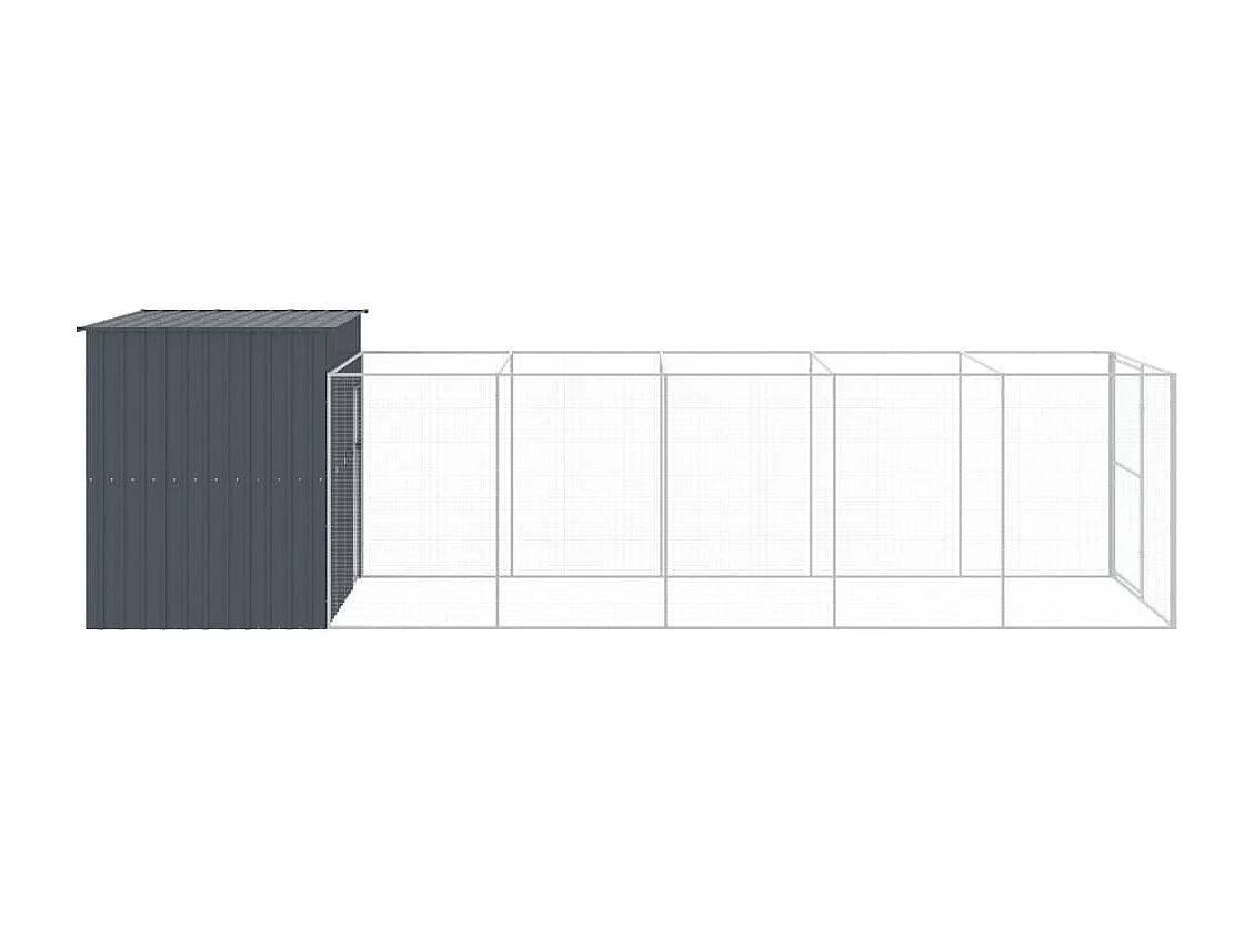 Niche pour chien avec cour anthracite 214x661x181 cm