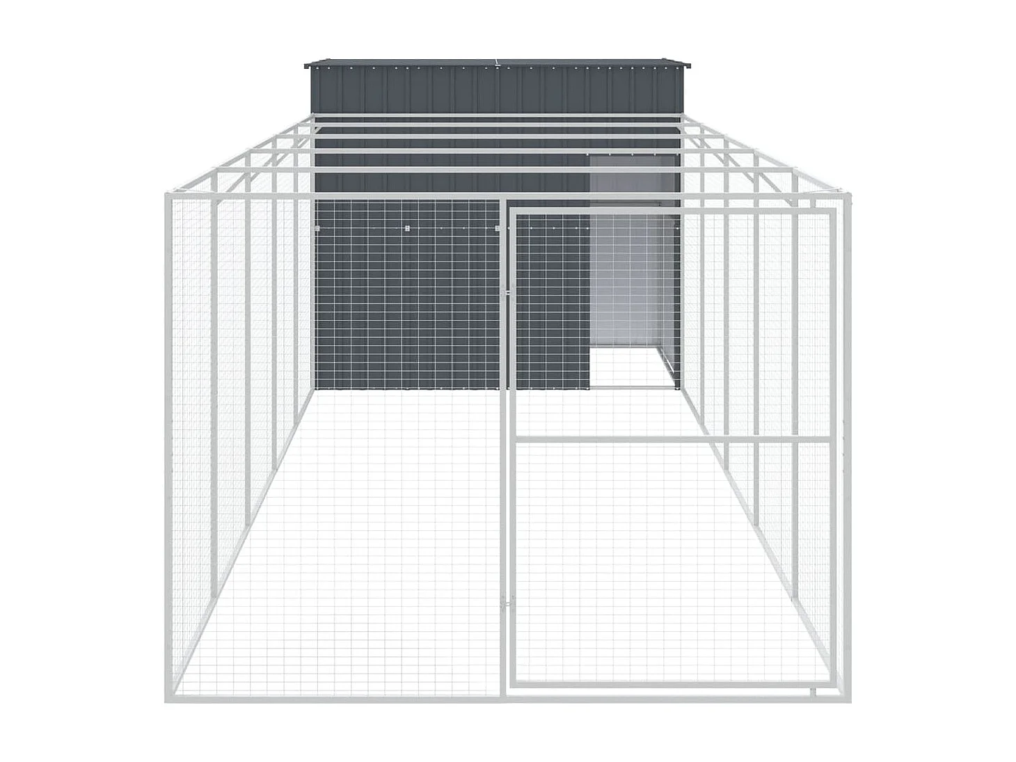 Niche pour chien avec cour anthracite 214x661x181 cm