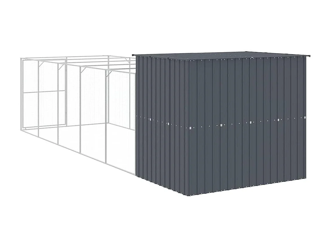 Niche pour chien avec cour anthracite 214x661x181 cm