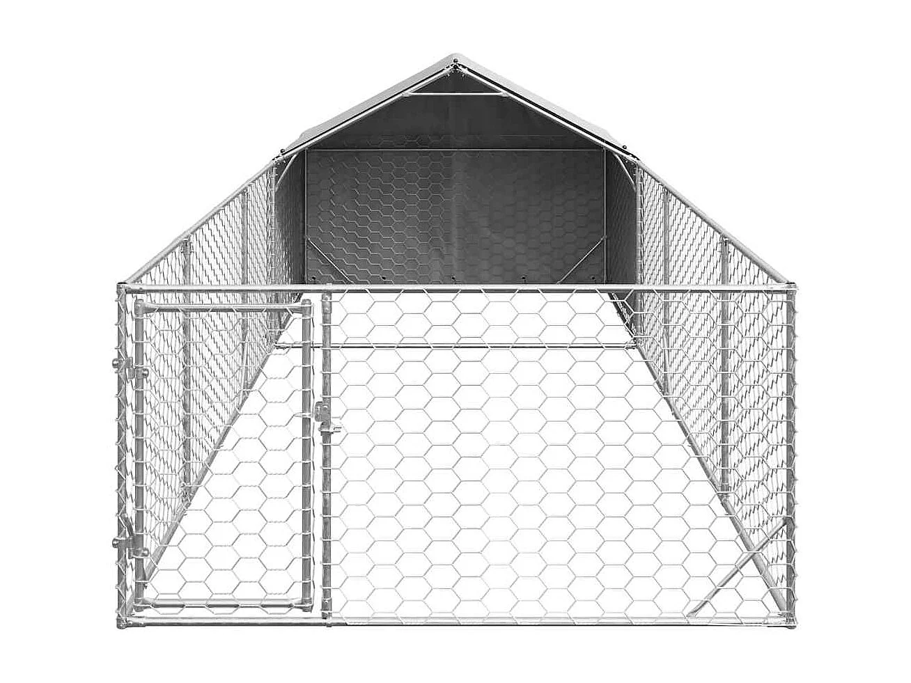 Niche d'extérieur pour chien enclos 6x2x1,5 m acier galvanisé