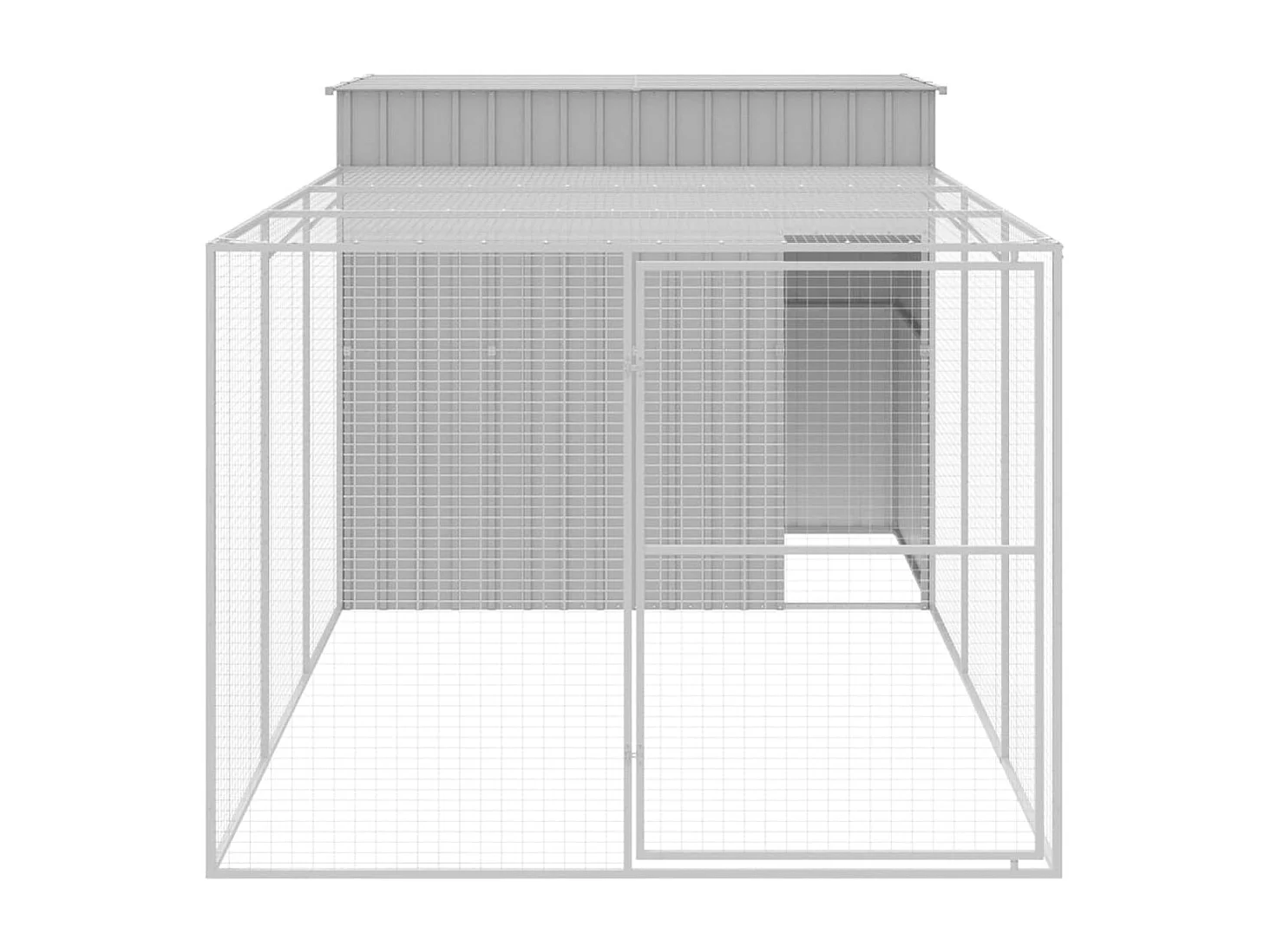 Niche pour chien avec cour gris clair 214x457x181 cm