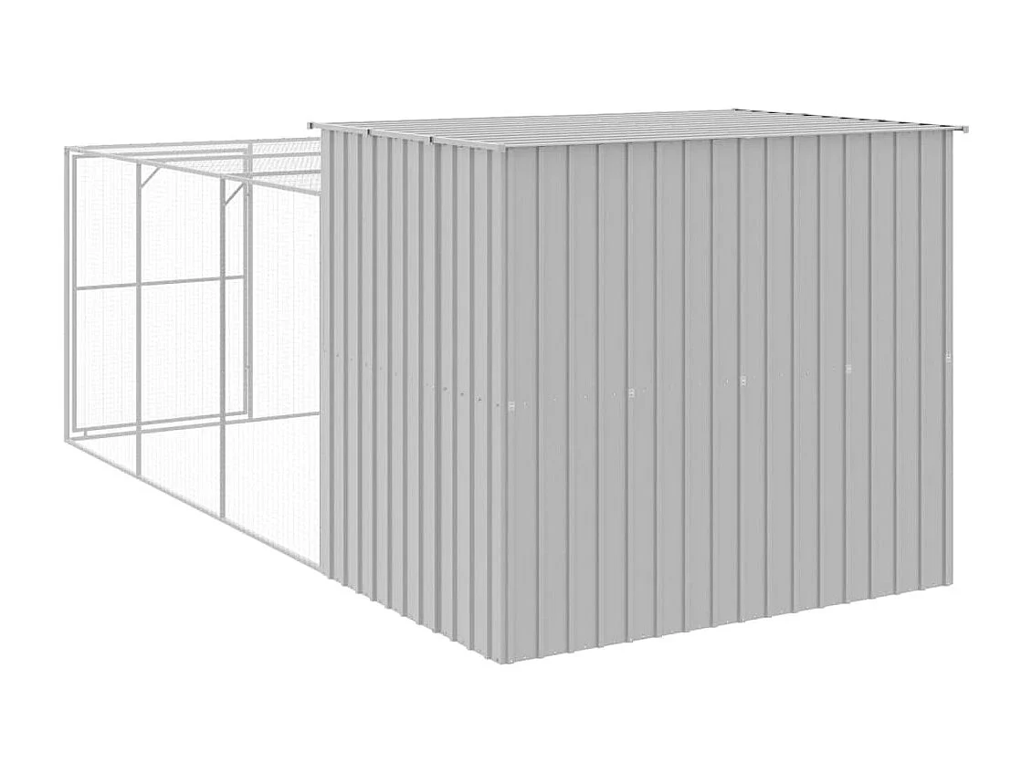 Niche pour chien avec cour gris clair 214x457x181 cm