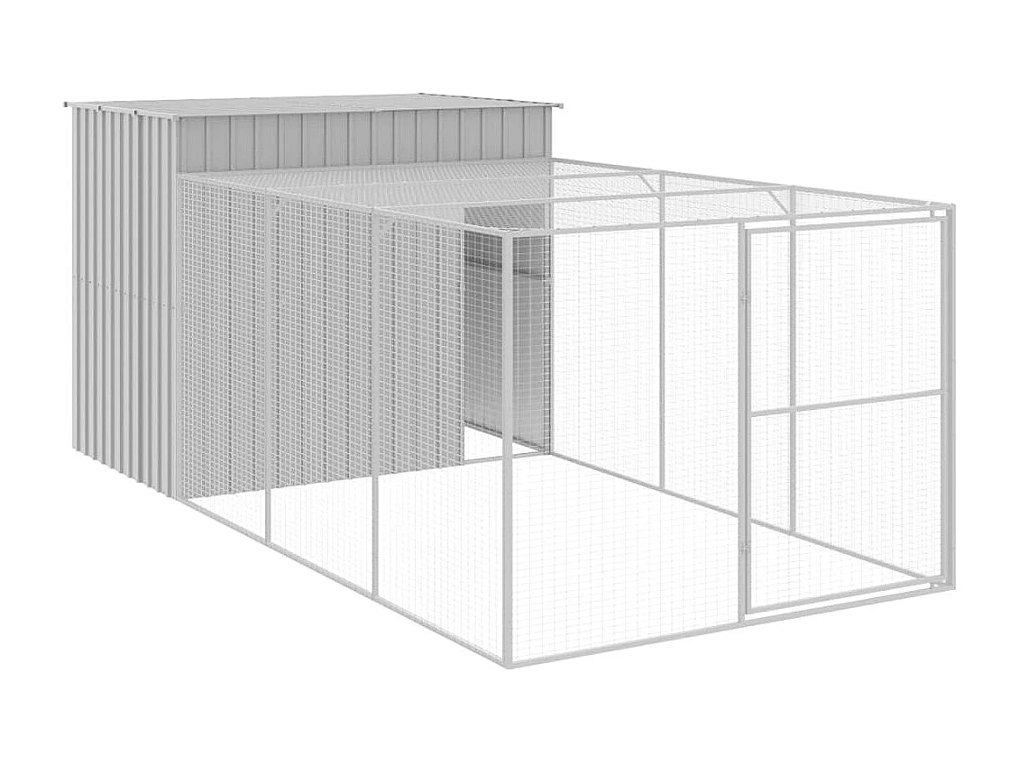 Niche pour chien avec cour gris clair 214x457x181 cm