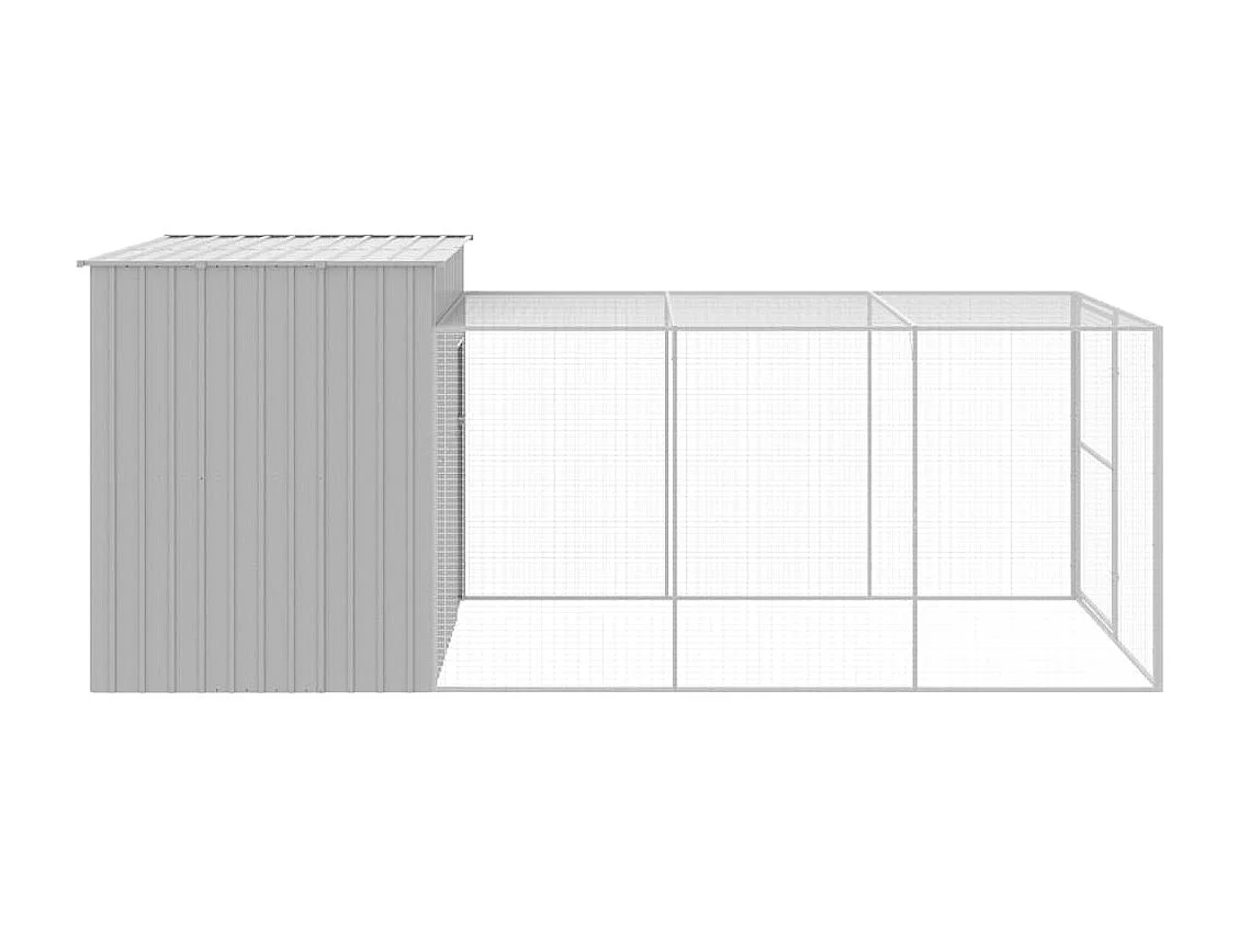 Niche pour chien avec cour gris clair 214x457x181 cm