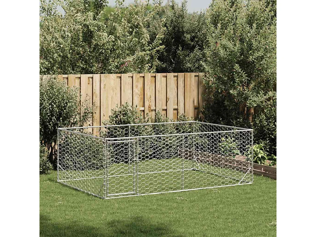 Niche d'extérieur pour chien avec porte, 3 x 2 x 1 m, acier galvanisé