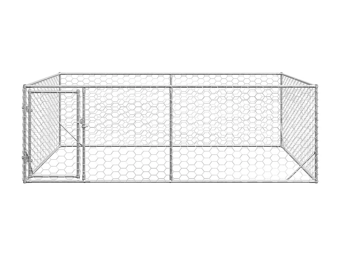 Niche d'extérieur pour chien avec porte, 3 x 2 x 1 m, acier galvanisé