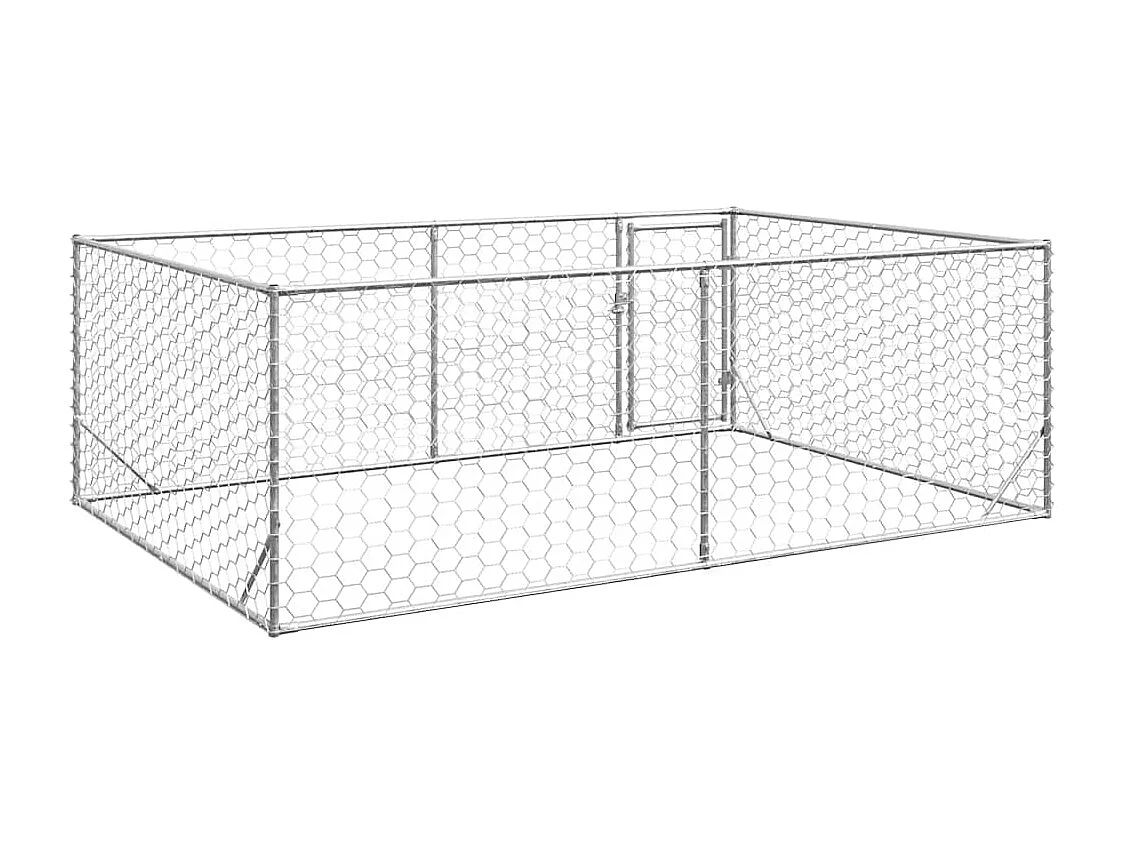 Niche d'extérieur pour chien avec porte, 3 x 2 x 1 m, acier galvanisé