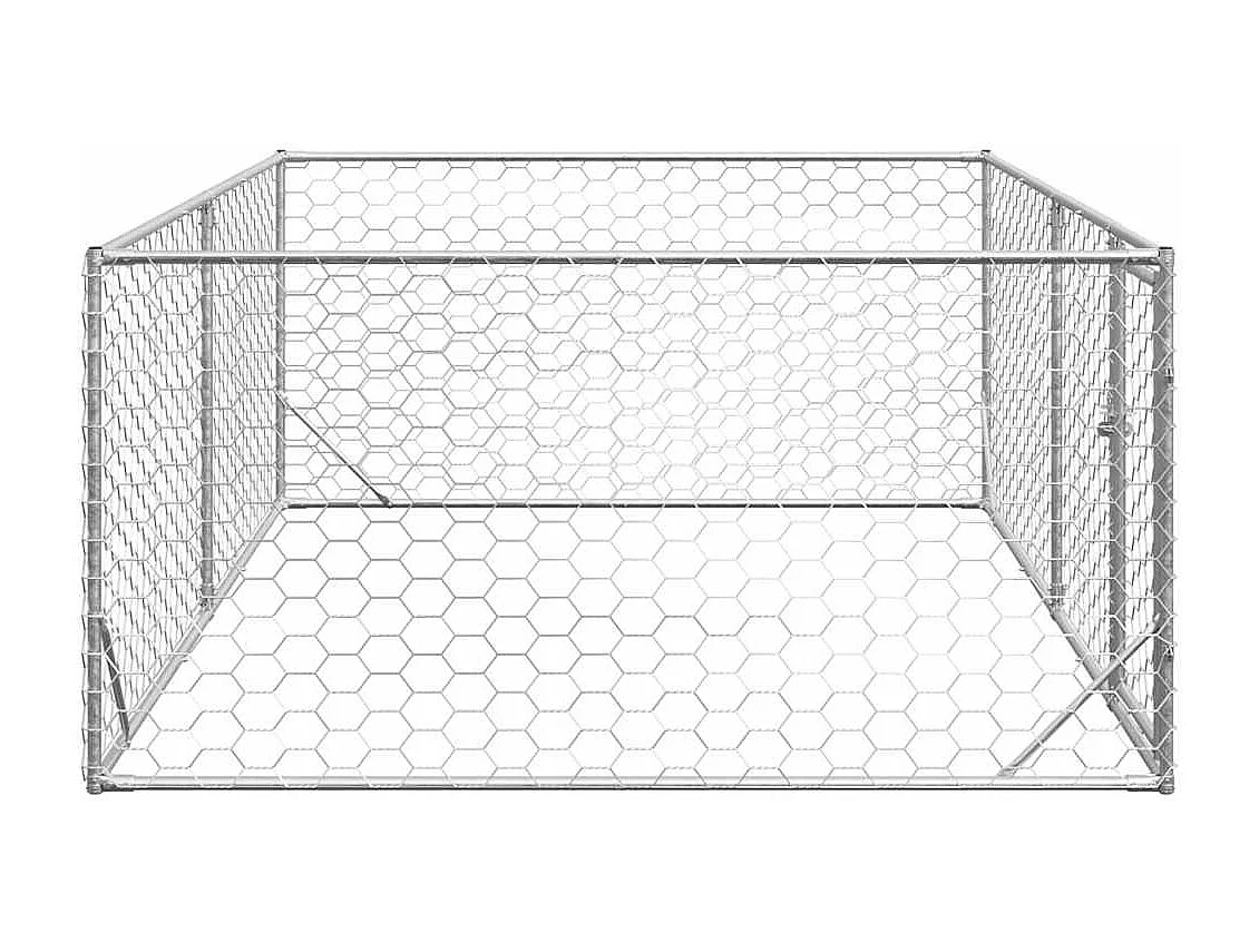 Niche d'extérieur pour chien avec porte, 3 x 2 x 1 m, acier galvanisé