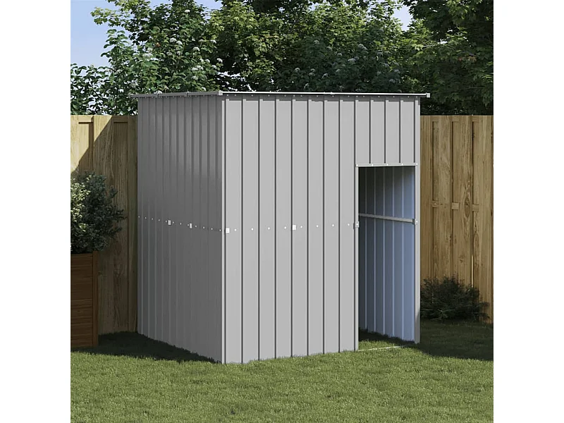 Niche pour chien avec toit gris clair acier galvanisé