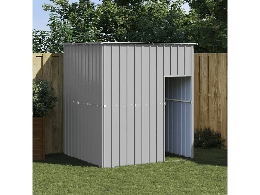 Caseta perros tejado acero galvanizado gris claro 165x153x181cm