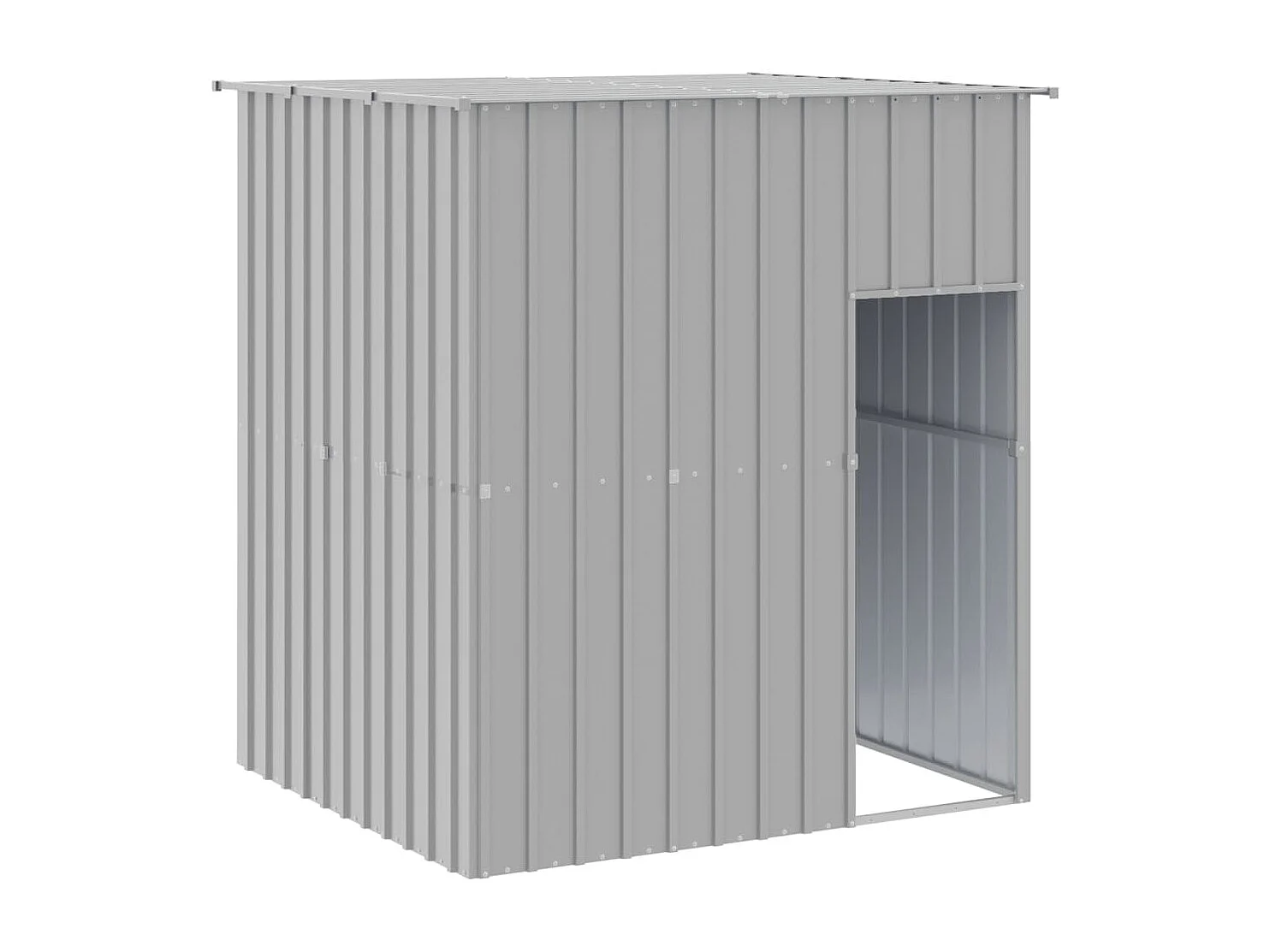 Niche pour chien avec toit gris clair acier galvanisé