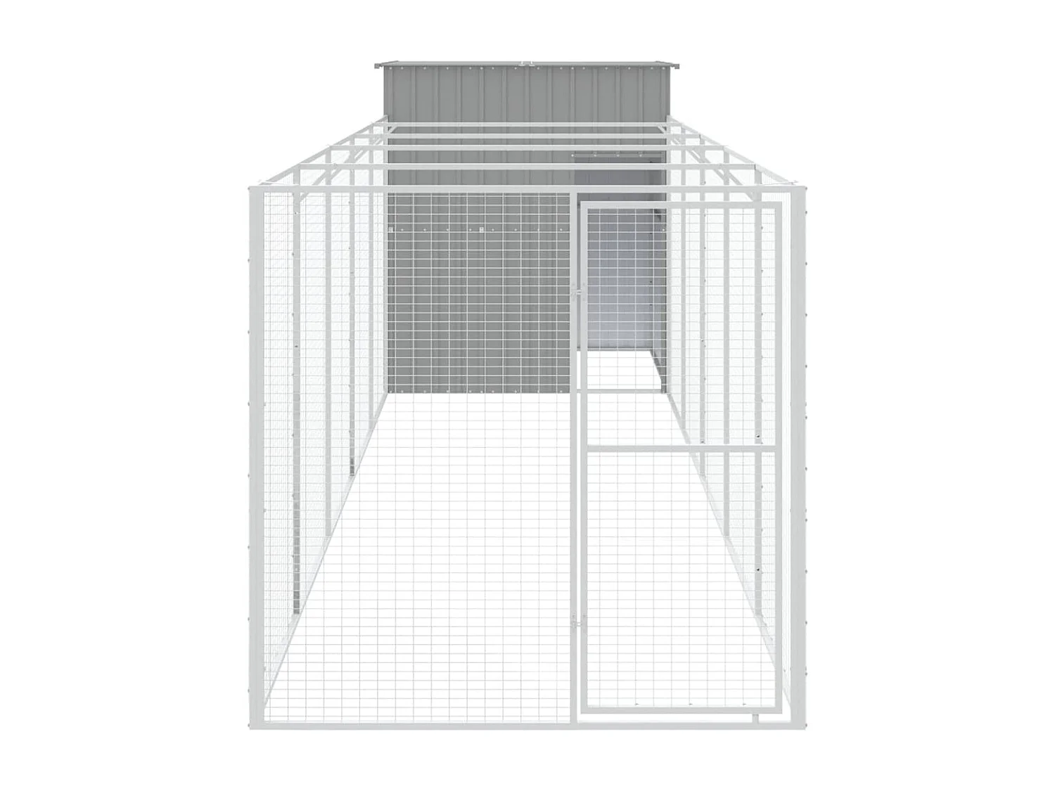 Caseta perros corral acero galvanizado gris claro 165x659x181cm