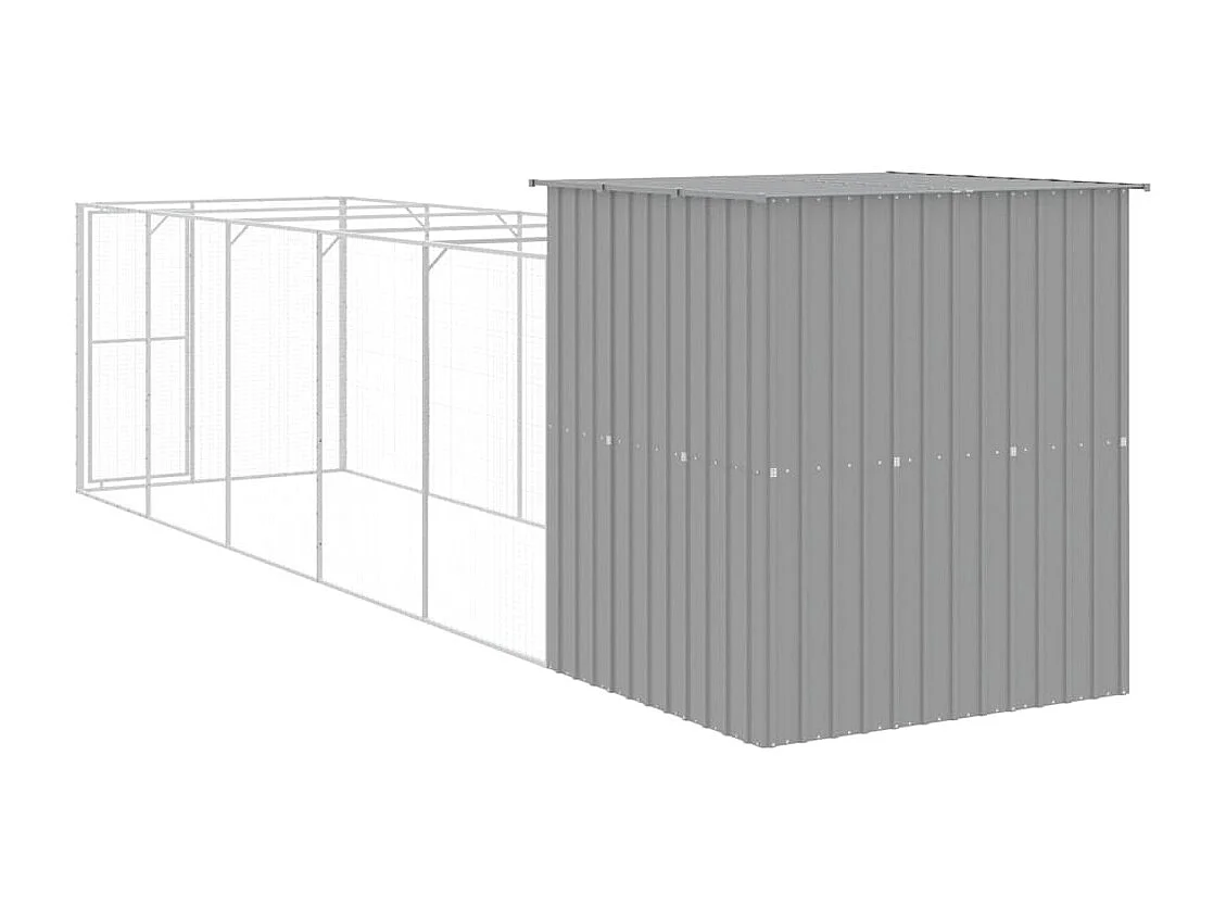 Caseta perros corral acero galvanizado gris claro 165x659x181cm
