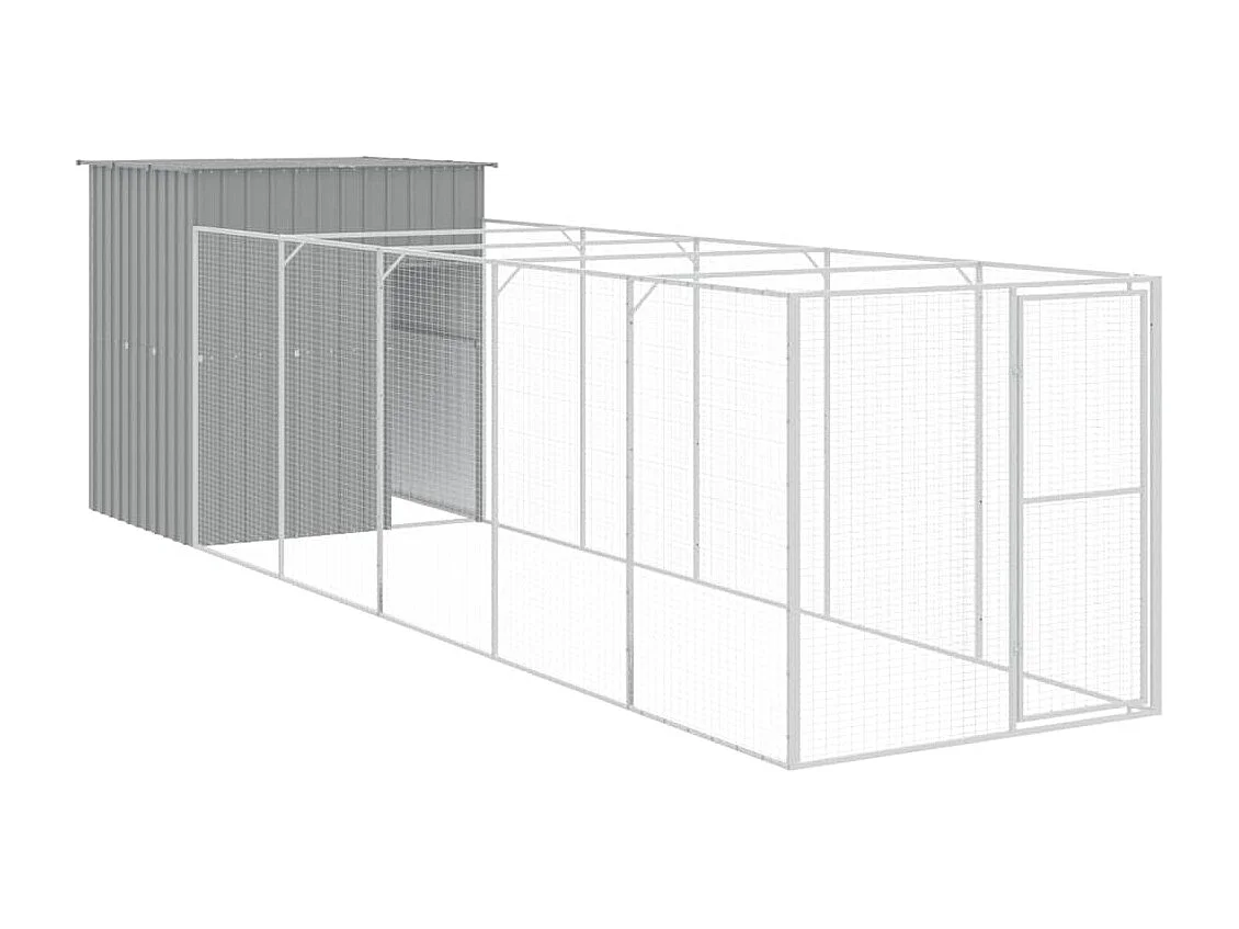 Niche pour chien avec cour gris clair 165x659x181 cm