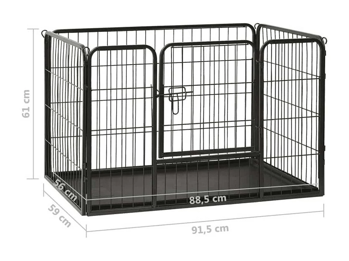 Parc pour chiots Acier 91,5x59x61 cm