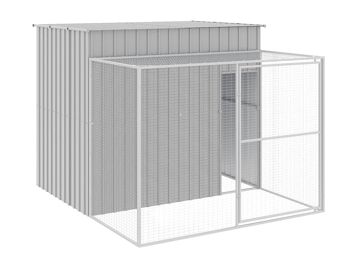 Niche pour chien avec cour gris clair 214x253x181 cm