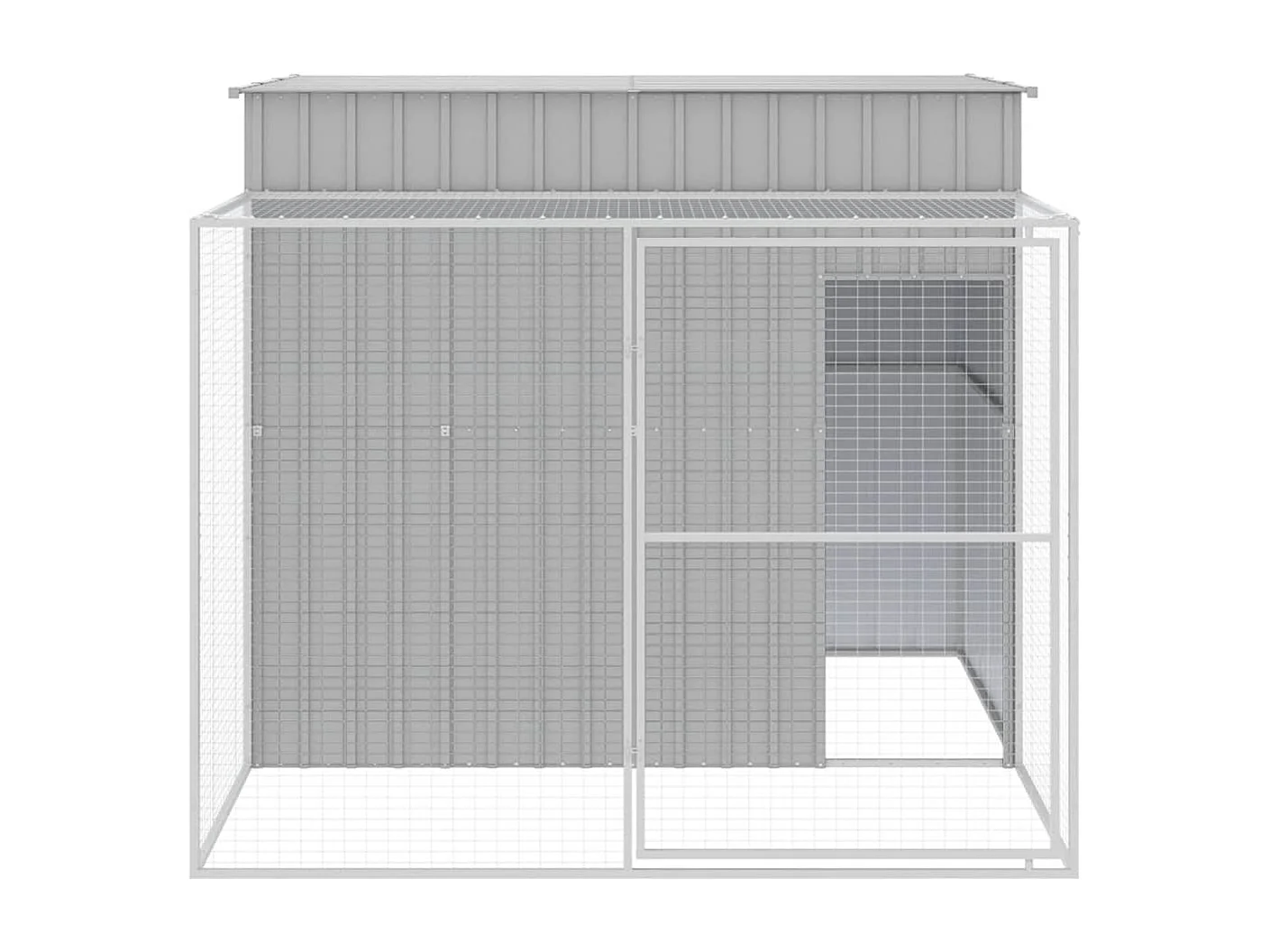 Niche pour chien avec cour gris clair 214x253x181 cm