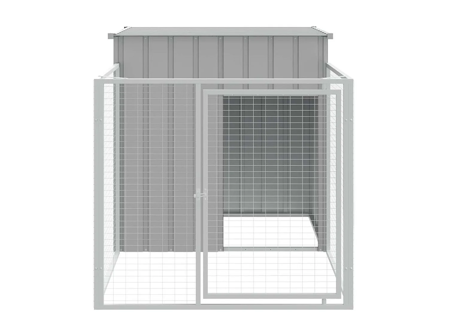 Niche pour chien avec enclos Gris clair 110 x 201 x 110 cm Acier galvanisé