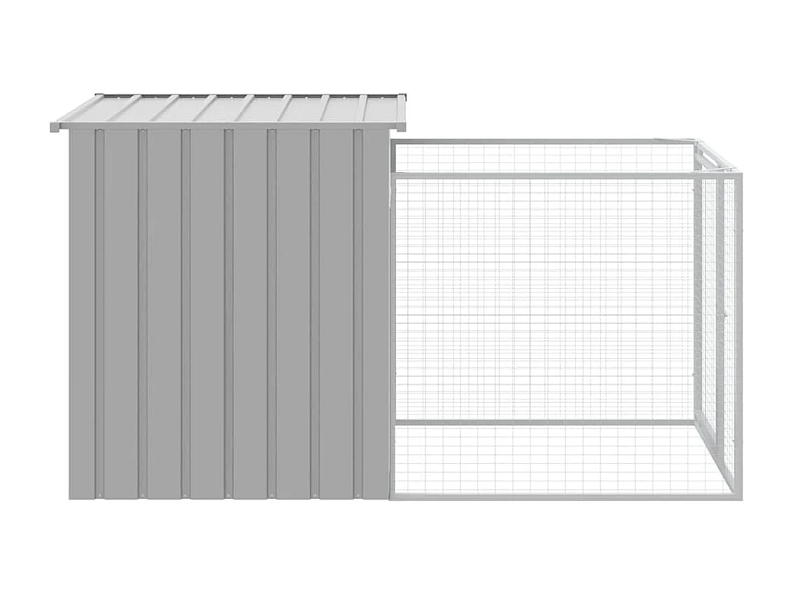 Niche pour chien avec enclos Gris clair 110 x 201 x 110 cm Acier galvanisé