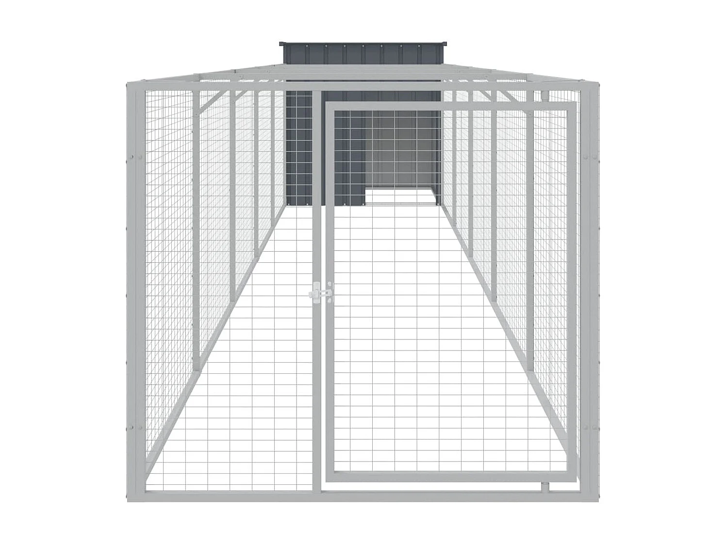 Niche pour chien avec cour anthracite 110x609x110 cm