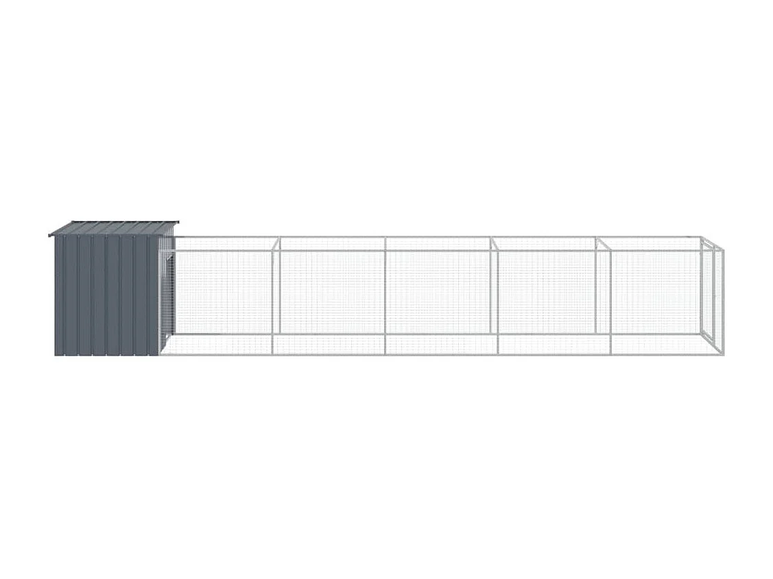 Niche pour chien avec cour anthracite 110x609x110 cm