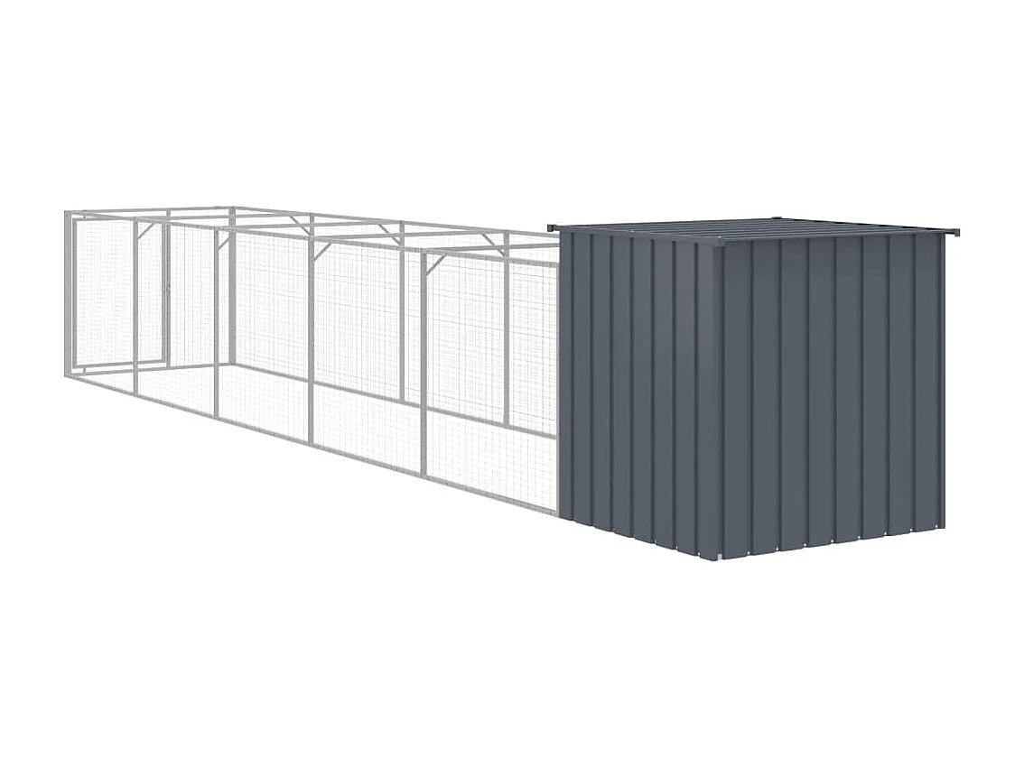 Niche pour chien avec cour anthracite 110x609x110 cm