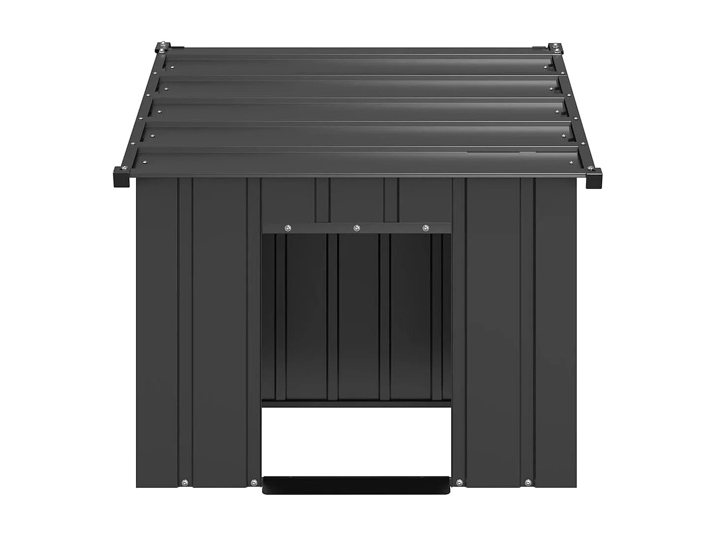 Niche pour chien avec toit noir 83x130x85 cm acier galvanisé