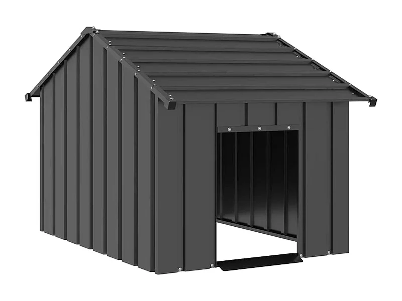 Niche pour chien avec toit noir 83x130x85 cm acier galvanisé