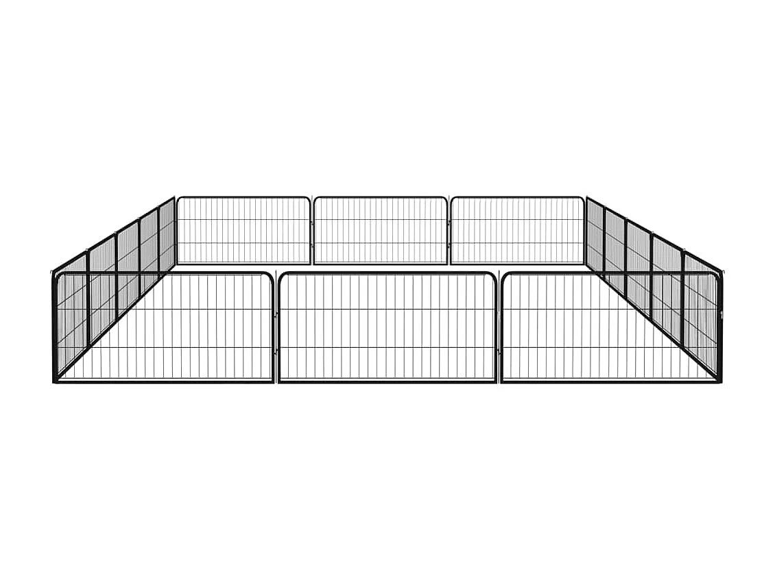 Parc pour chien 16 panneaux Noir 100x50cm Acier enduit de poudre