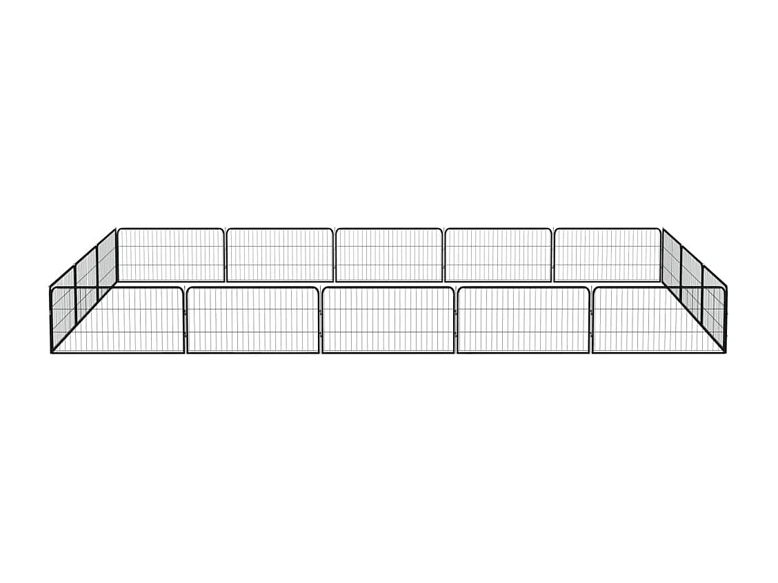 Parc pour chien 16 panneaux Noir 100x50cm Acier enduit de poudre