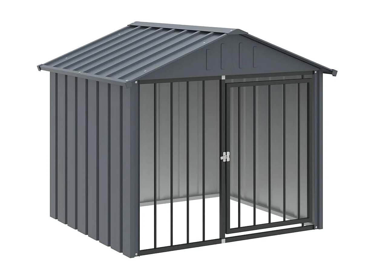 Niche pour chien avec toit noir 117x103x102 cm acier galvanisé