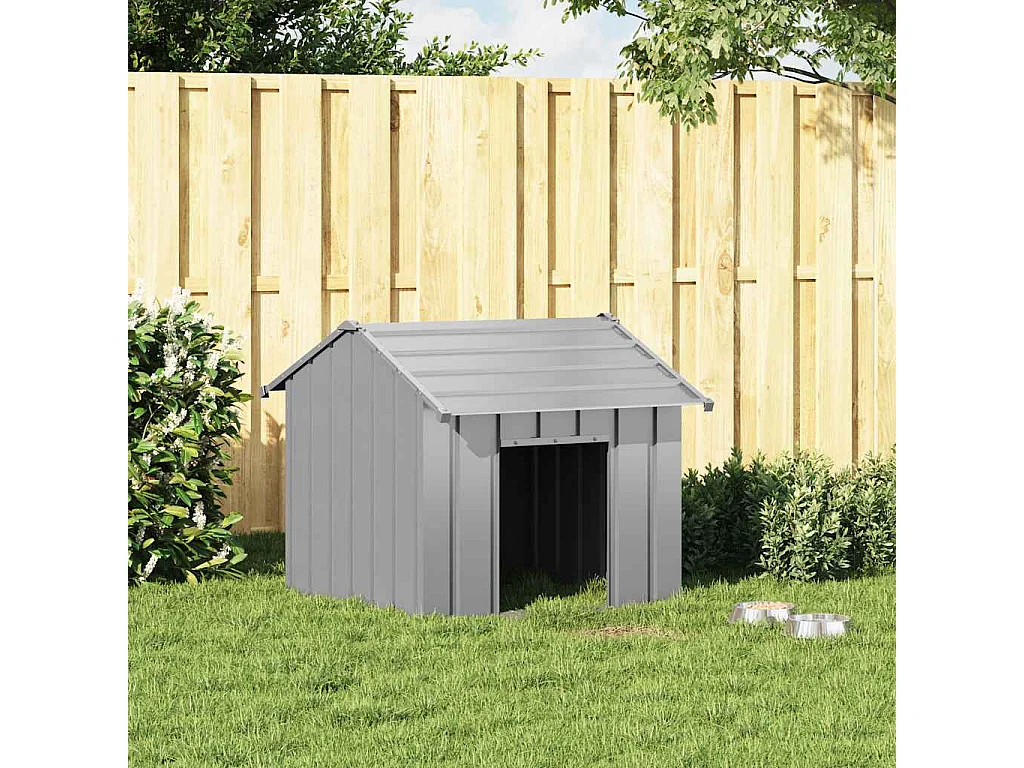 Niche pour chien avec toit noir 85x107x81 cm acier galvanisé