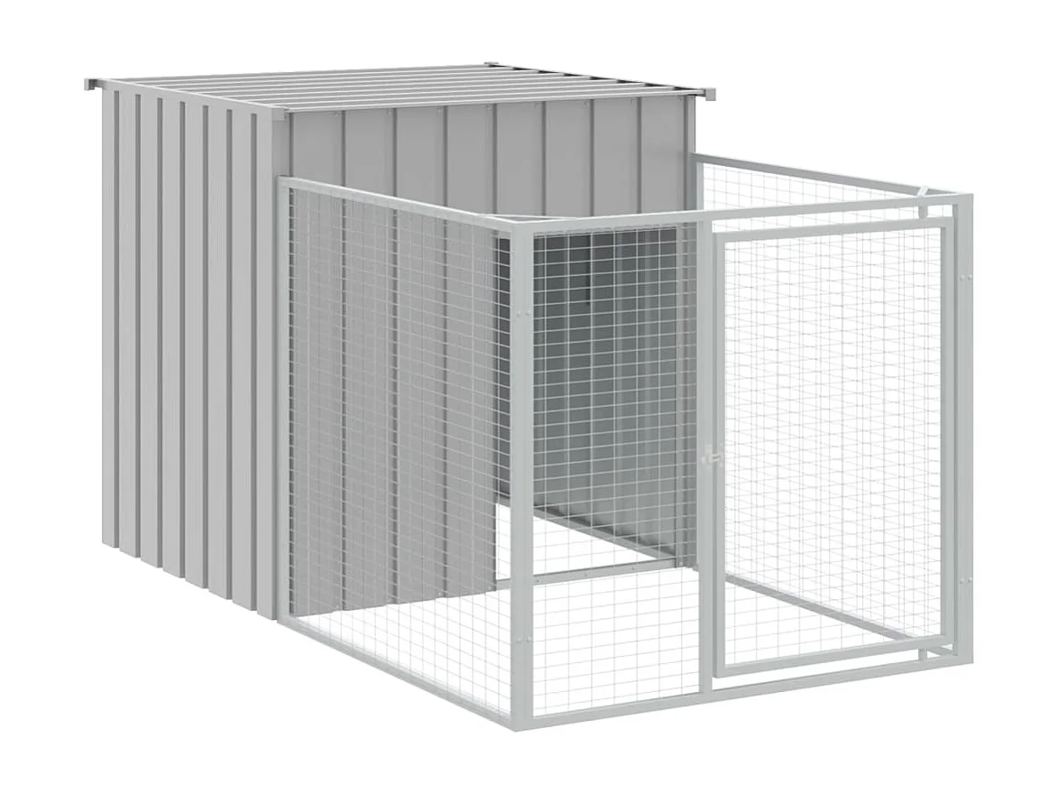 Niche pour chien avec cour gris clair 110x1221x110 cm