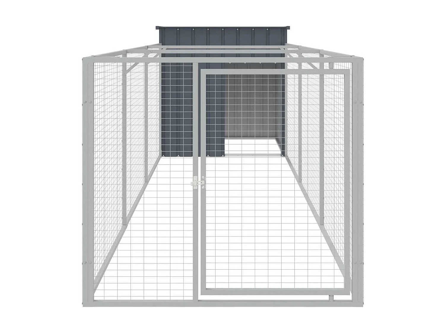 Niche pour chien avec cour anthracite 110x405x110 cm