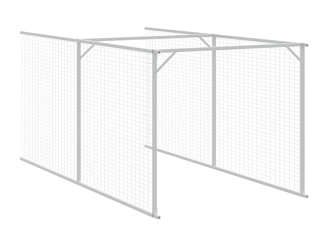 Niche pour chien avec cour anthracite 110x405x110 cm