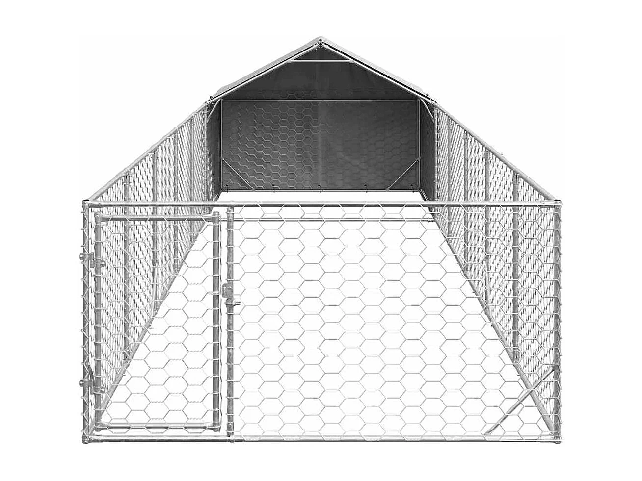 Niche d'extérieur pour chien enclos 8x2x1,5 m acier galvanisé