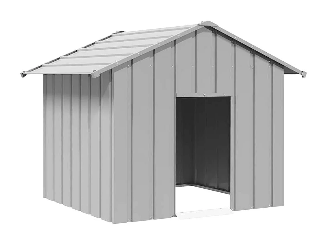 Caseta para perros con techo acero galvanizado 131x101x102 cm