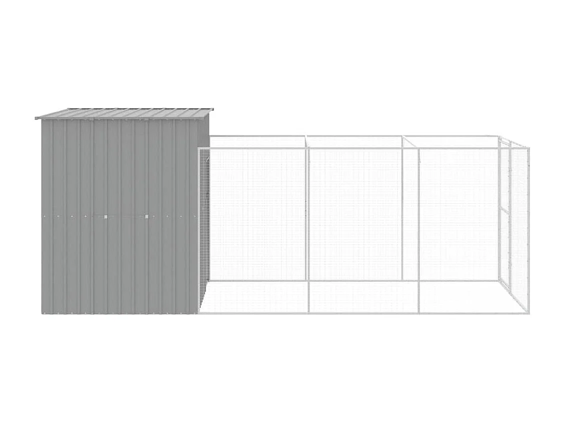 Caseta perros corral acero galvanizado gris claro 165x455x181cm