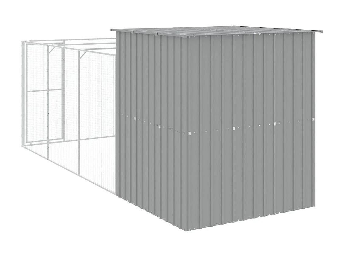 Caseta perros corral acero galvanizado gris claro 165x455x181cm