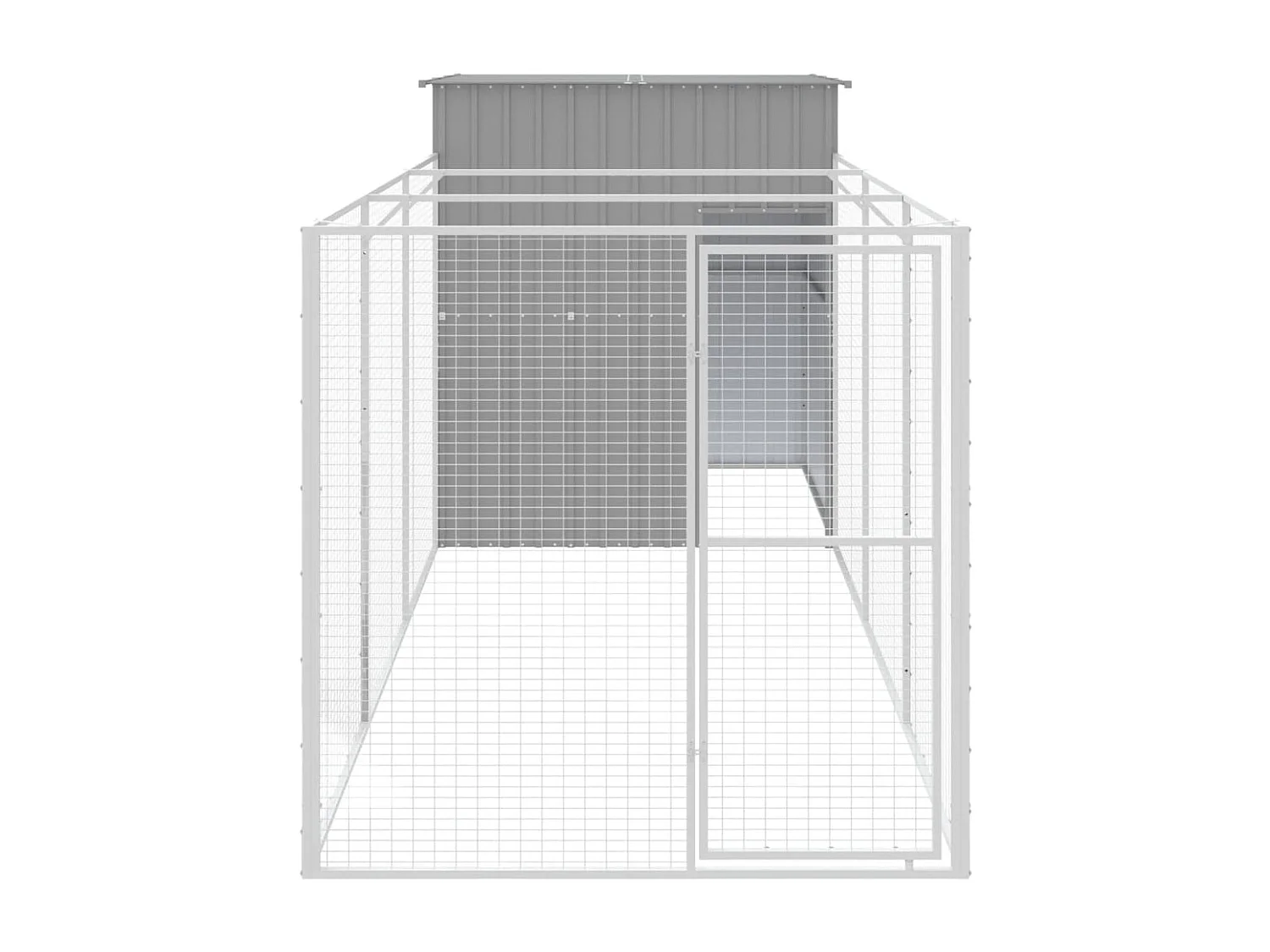 Niche pour chien avec cour gris clair 165x455x181 cm