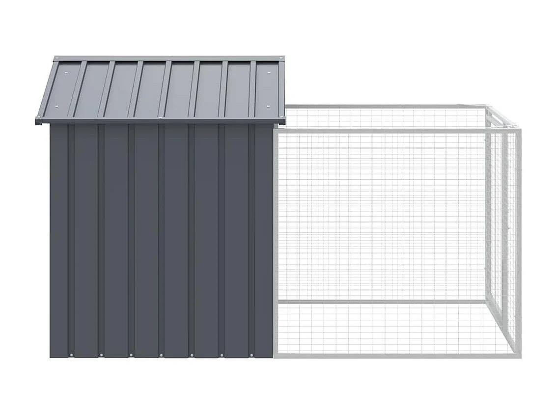 Niche pour chien avec cour anthracite 117x201x123 cm