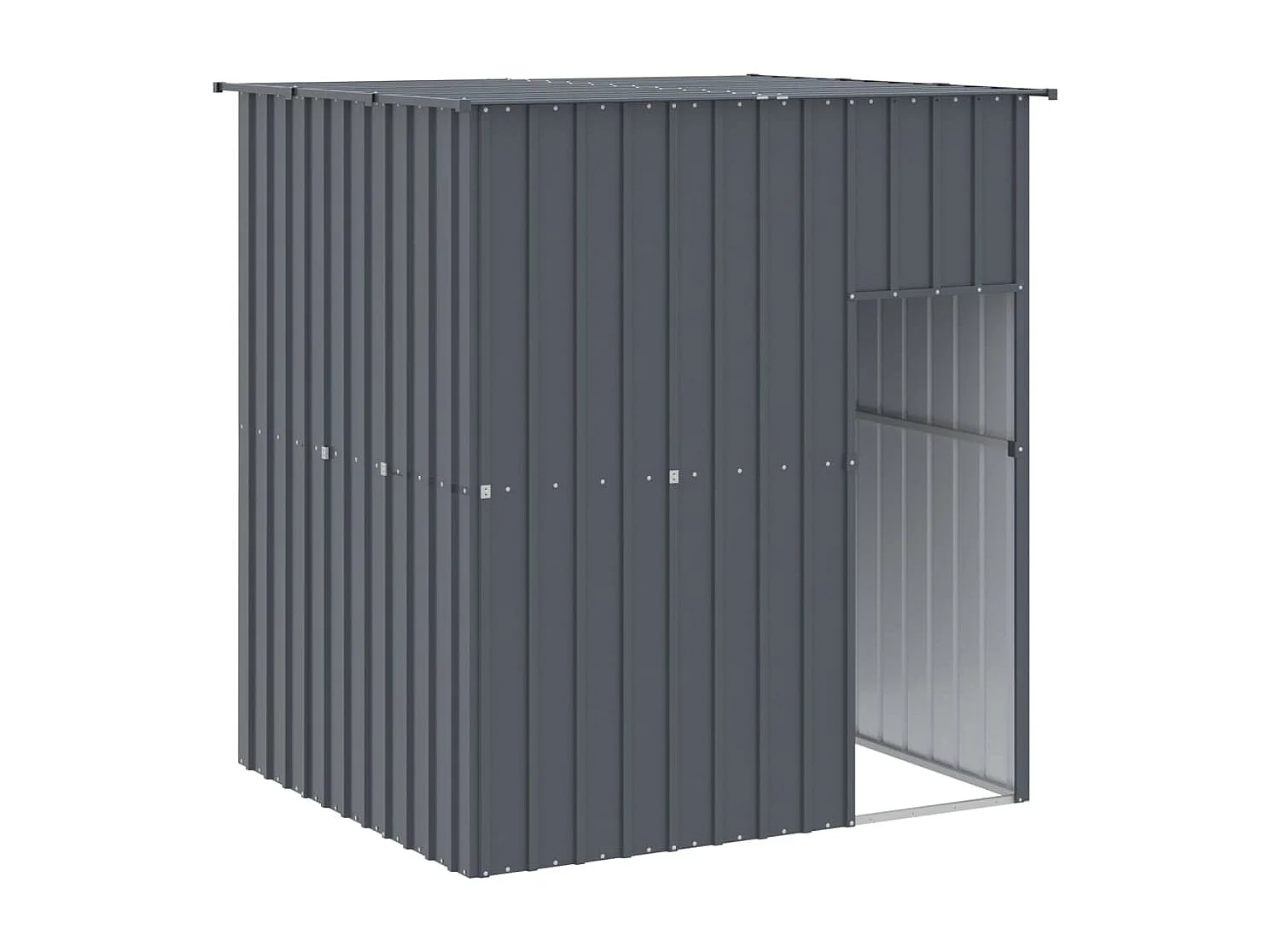 Caseta perros con tejado acero galvanizado gris 165x153x181 cm