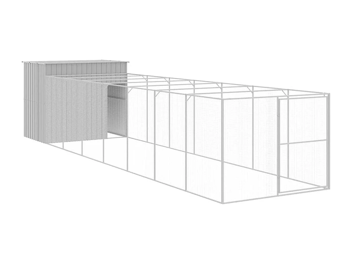 Niche pour chien avec cour gris clair 214x865x181 cm